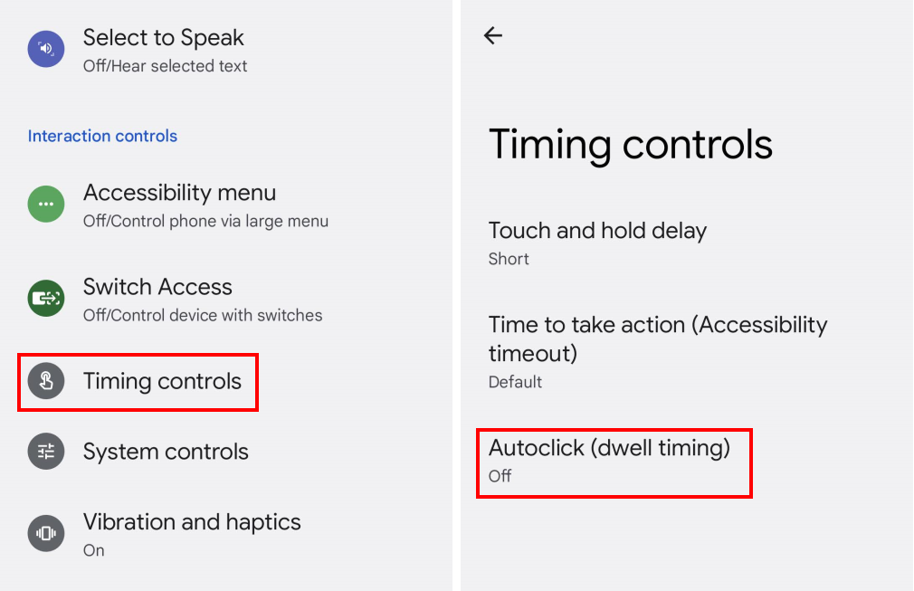 Click Timing controls then Autoclick (dwell timing)